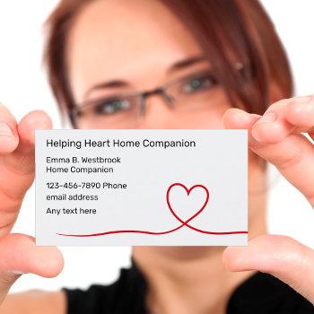 heart graphic home companion business cards