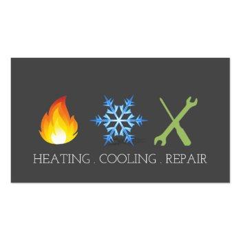Small Heating And Air Conditioning Repair Ac Business Card Front View
