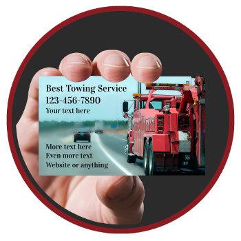 heavy duty towing service business card