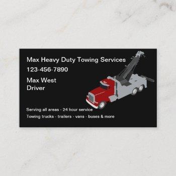 heavy duty towing services  business card