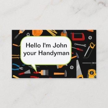 hello clever handyman two side design business card