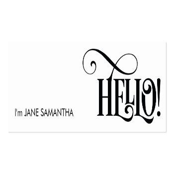 Small Hello! White Business Card Front View
