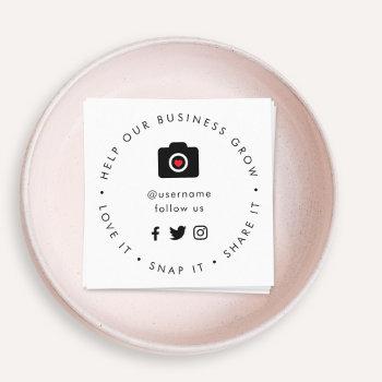 help our business grow | social medial followers square business card