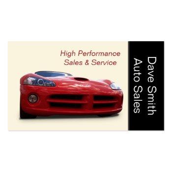 Small High Performance Car Dealer Business Card Front View