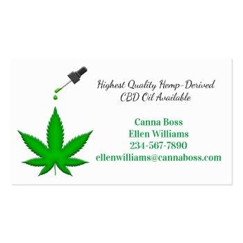 Small Highest Quality Hemp-derived Cbd Oil Available Business Card Front View