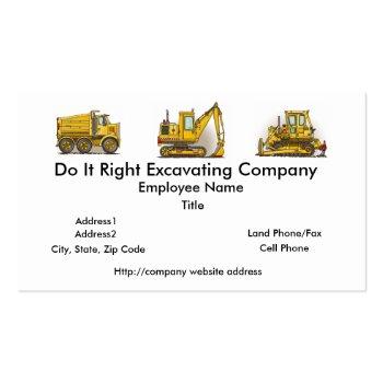 Small Highway Dump Truck Business Cards Front View