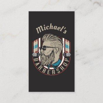 hipster barber / hair stylist business card