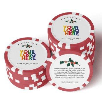 holiday corporate business logo christmas card poker chips