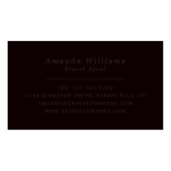 Small Holiday Sunset, Travel Agent Business Card Back View