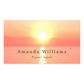 Small Holiday Sunset, Travel Agent Business Card Front View