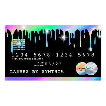 Small Holograph  Drips Modern Credit Card Front View