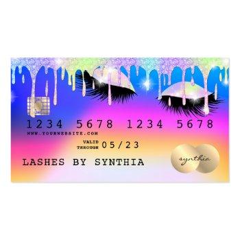 Small Holograph Unicorn Modern Credit Card Lashes Front View