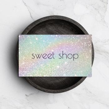 holographic glitter bakery, sweets business card