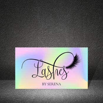 holographic lashes beauty makeup artist holo foil business card