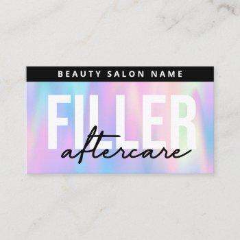 holographic lip filler botox aftercare instruction business card