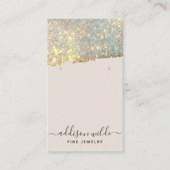 holographic modern glam glitter jewelry display business card