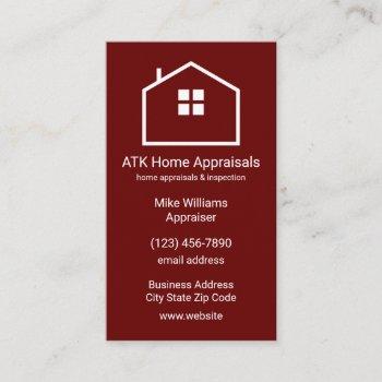 home appraiser inspector vertical business cards