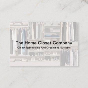 home closet remodeling and organizing business card