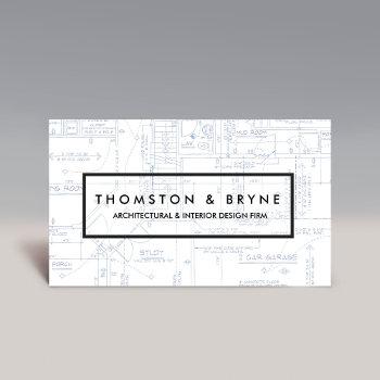 home construction and architect blueprint business card