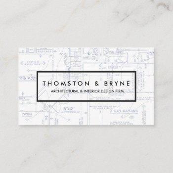 home construction and architect blueprint business card