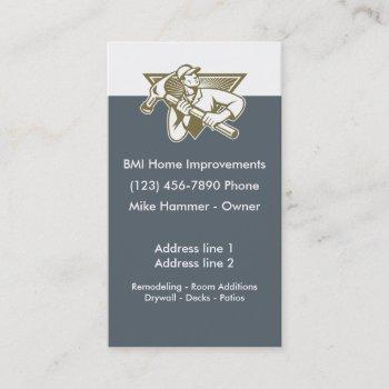 Small Home Improvement Construction Business Card Front View