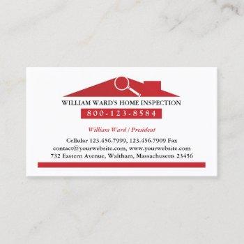 home inspection business card