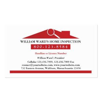Small Home Inspection Business Card Front View