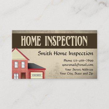 home inspection inspector business card