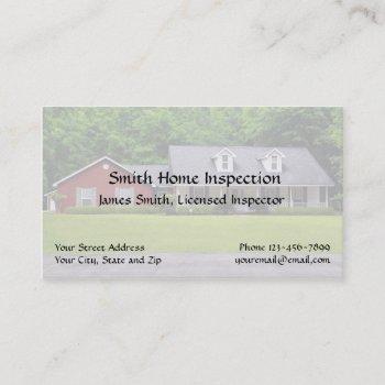 home inspection inspector business card