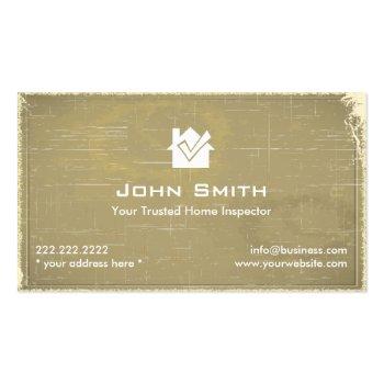 Small Home Inspection Vintage Professional Business Card Front View
