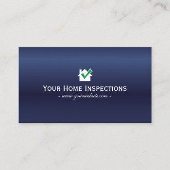 home inspections real estate royal blue business card