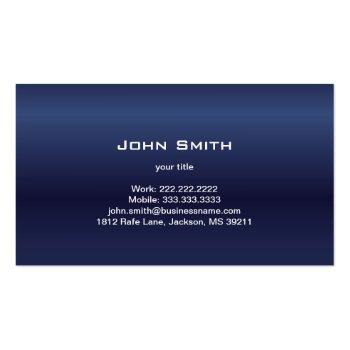 Small Home Inspections Real Estate Royal Blue Business Card Back View