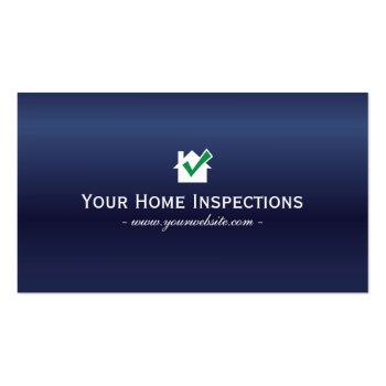 Small Home Inspections Real Estate Royal Blue Business Card Front View