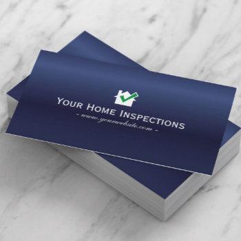 home inspections real estate royal blue business card