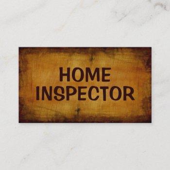 home inspector antique business card
