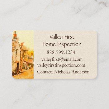 home inspector licensed house inspector business card