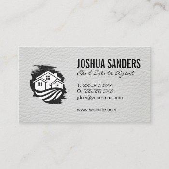 home real estate | investor | leather trim business card