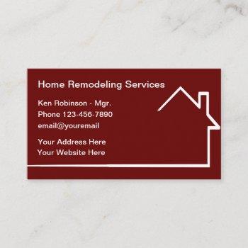 home remodeling modern business cards
