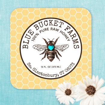 honey bee honeycomb  yellow square business card
