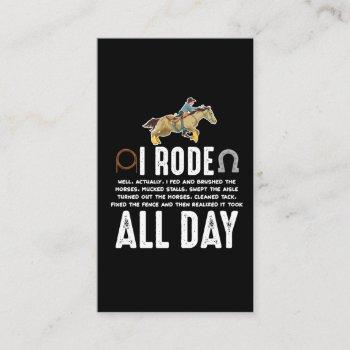horse riding pony funny horseback horse lover business card