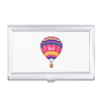 hot air balloon cartoon illustration business card case