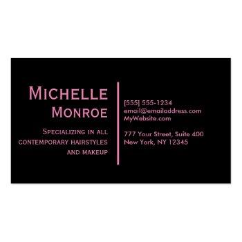 Small Hot Pink Zebra Stripe Business Card Back View