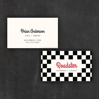 hot rod black & cream checkered | business cards