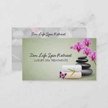 hot stone day spa business card