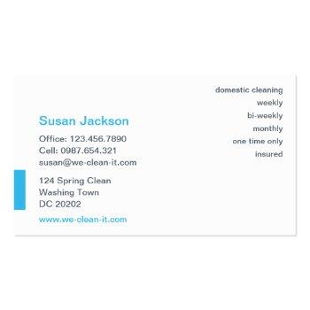 Small House Cleaning Business Card Back View
