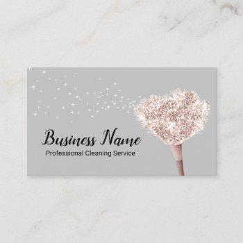 house cleaning maid feather duster housekeeping business card