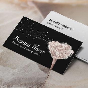 house cleaning maid feather duster housekeeping  business card