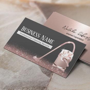 house cleaning modern rose gold vacuum cleaner business card