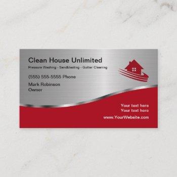 house cleaning pressure washing sandblasting business card
