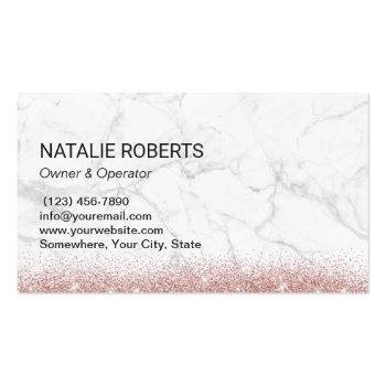 Small House Cleaning Service Modern Rose Gold Marble Business Card Back View